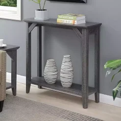 Kirklands Home Console Tables|Tapered Legs Rustic Console Table Gray