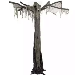Hot Gray Tattered Spooky Tree Halloween Décor, 7.5 ft. Halloween