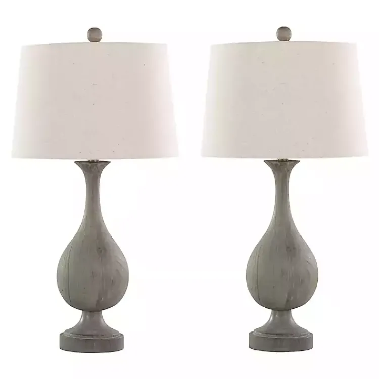 Kirklands Home Table Lamps|Gray Teardrop Table Lamps, Set of 2 White