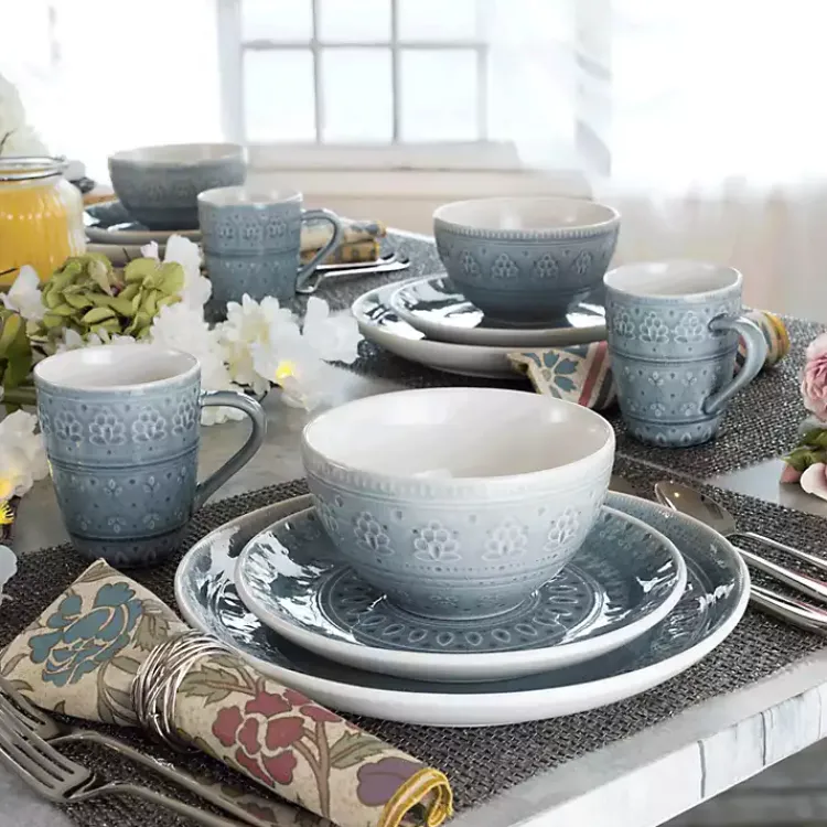Kirklands Home Dinnerware|Tessa 16-pc. Dinnerware Set Gray