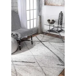 Kirklands Home Area Rugs|Gray Thigpen Diamond Area Rug, 8x10