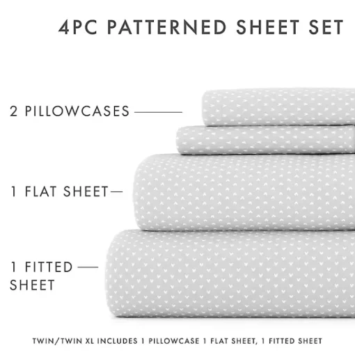 Kirklands Home Bed Sheets|Tiny Hearts 3-pc. Twin Sheet Set Gray