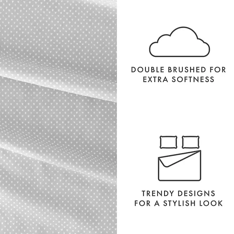 Kirklands Home Bed Sheets|Tiny Hearts 3-pc. Twin Sheet Set Gray