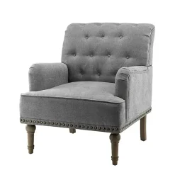 Kirklands Home Accent Chairs|Tufted Britt Accent Chair Gray