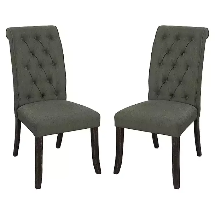 Kirklands Home Dining Chairs|Tufted Landon Dining Chairs, Set of 2 Gray