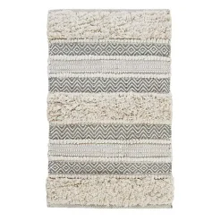 Kirklands Home Bathroom Rugs|Tufted Stripes Woven Bath Mat Gray