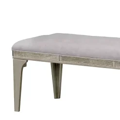 Kirklands Home Dining Chairs|Tufted Upholstered Silver Dining Bench Gray