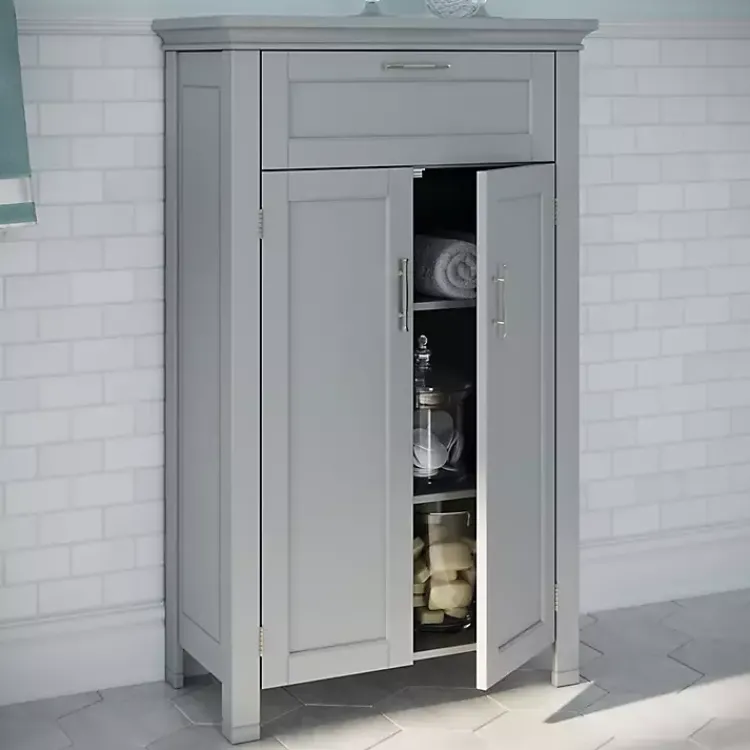 Kirklands Home Cabinets & Sideboards|Two-Door Top Shelf Cabinet Gray
