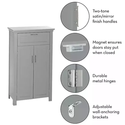 Kirklands Home Cabinets & Sideboards|Two-Door Top Shelf Cabinet Gray