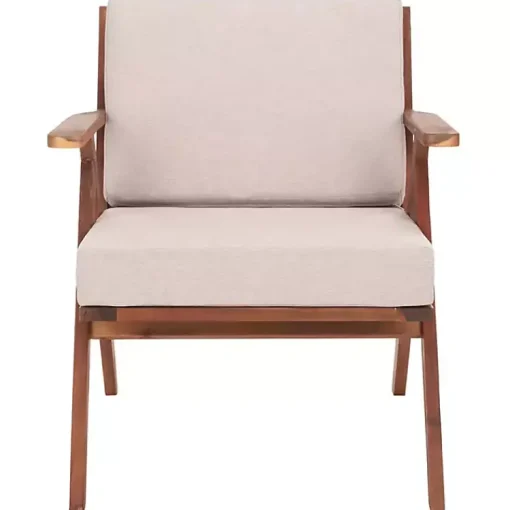 Kirklands Home Outdoor Seating|Upholstered Acacia Wood Outdoor Chair Gray