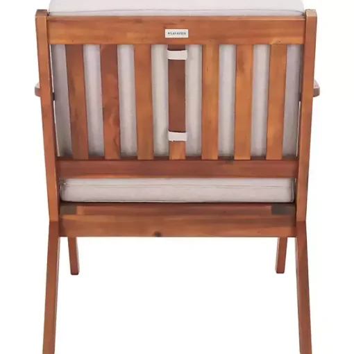 Kirklands Home Outdoor Seating|Upholstered Acacia Wood Outdoor Chair Gray