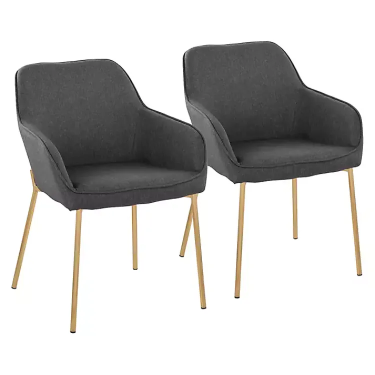 Kirklands Home Dining Chairs|Upholstered Daniella Dining Chairs, Set of 2 Gray