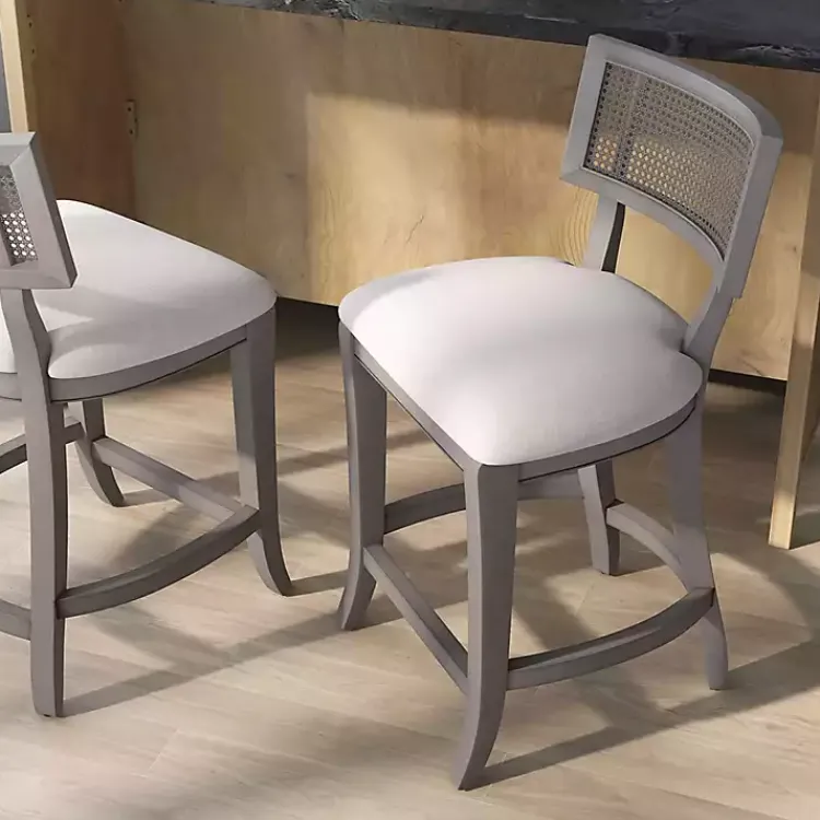 Kirklands Home Bar Stools & Counter Height Stools|Gray Upholstered Farmhouse Counter Stool