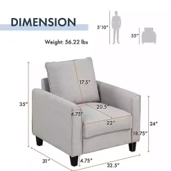 Kirklands Home Accent Chairs|Upholstered Jorden Accent Chair Gray