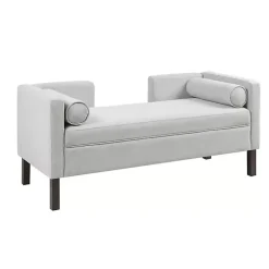 Kirklands Home Benches & Ottomans|Upholstered Modern Split Back Bench Gray