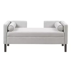 Kirklands Home Benches & Ottomans|Upholstered Modern Split Back Bench Gray