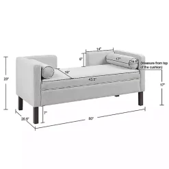 Kirklands Home Benches & Ottomans|Upholstered Modern Split Back Bench Gray