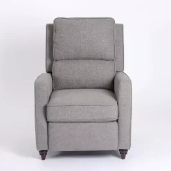 Kirklands Home Accent Chairs|Upholstered Rowan Push Back Recliner Gray