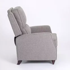 Kirklands Home Accent Chairs|Upholstered Rowan Push Back Recliner Gray