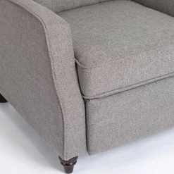 Kirklands Home Accent Chairs|Upholstered Rowan Push Back Recliner Gray