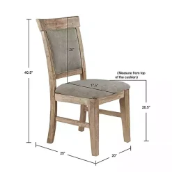 Kirklands Home Dining Chairs|Upholstered Rustic Dining Chairs, Set of 2 Gray