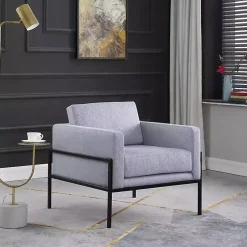 Kirklands Home Accent Chairs|Upholstered Square Accent Chair Gray