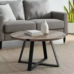 Kirklands Home Coffee Tables|Urban Rustic Round Coffee Table Gray
