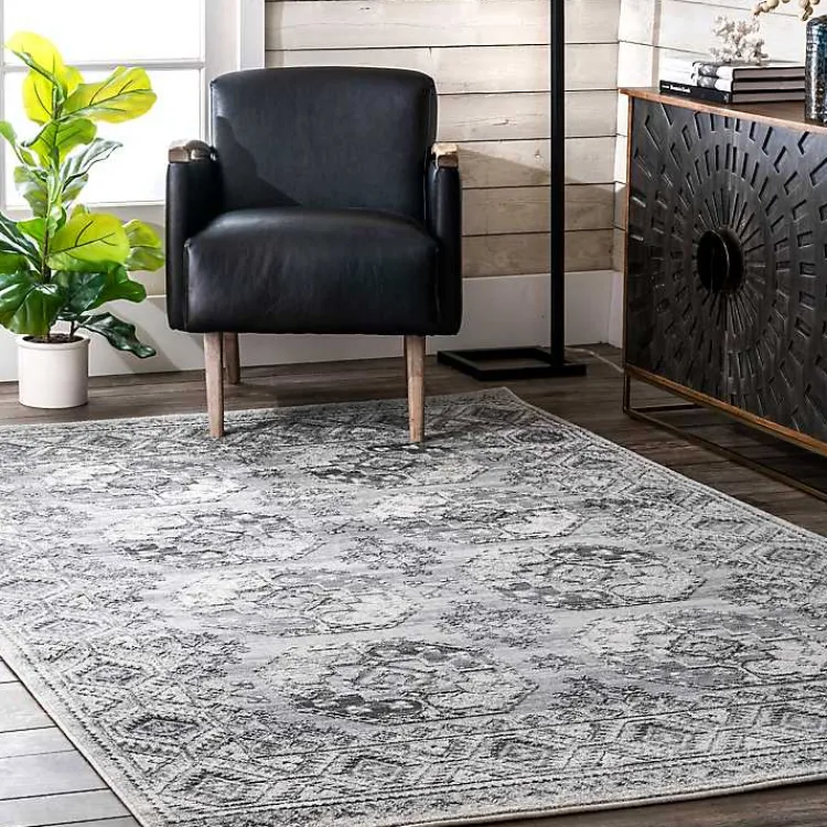 Kirklands Home Area Rugs|Vintage Circular Patterns Area Rug, 5x7 Gray