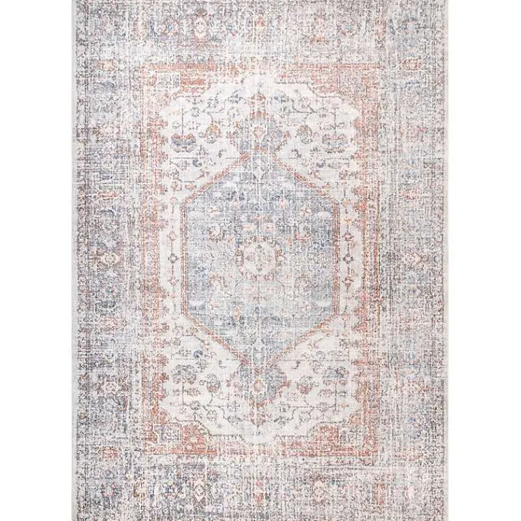 Kirklands Home Area Rugs|Vintage Floral Washable Area Rug, 8x10 Gray