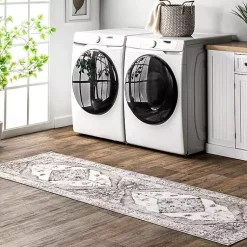 Kirklands Home Area Rugs|Gray Vintage Medallion Washable Runner