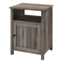 Kirklands Home Accent & End Tables|Wash Grooved Door Side Table Gray