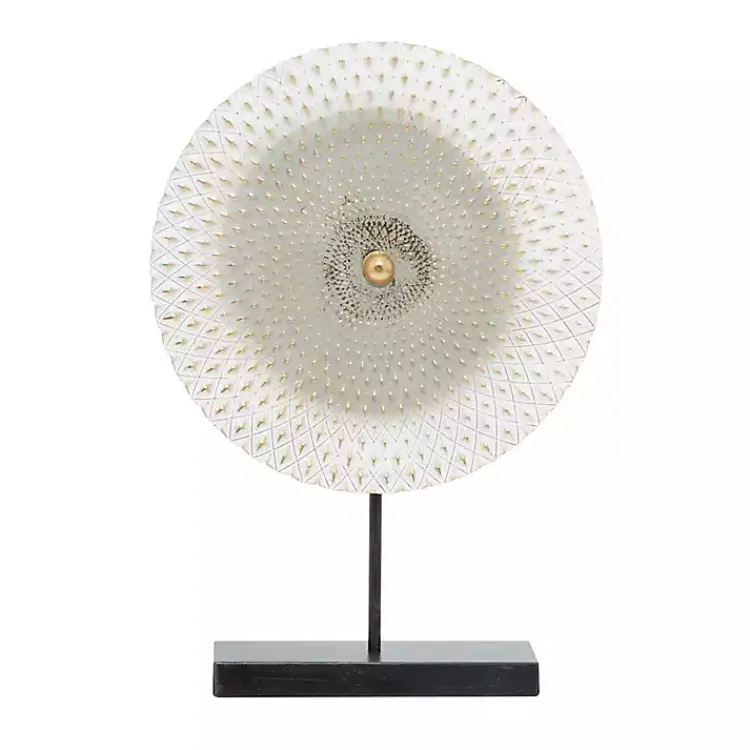 Outlet White Gold Carved Mandala Metal Sculpture Statues & Figurines