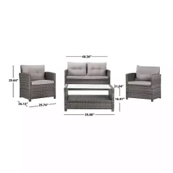 Kirklands Home Outdoor Sets|Wicker 4-pc. Deluxe Outdoor Living Set Gray