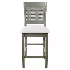 Kirklands Home Bar Stools & Counter Height Stools|Gray Wilbur Cane Back Counter Stools, Set of 2
