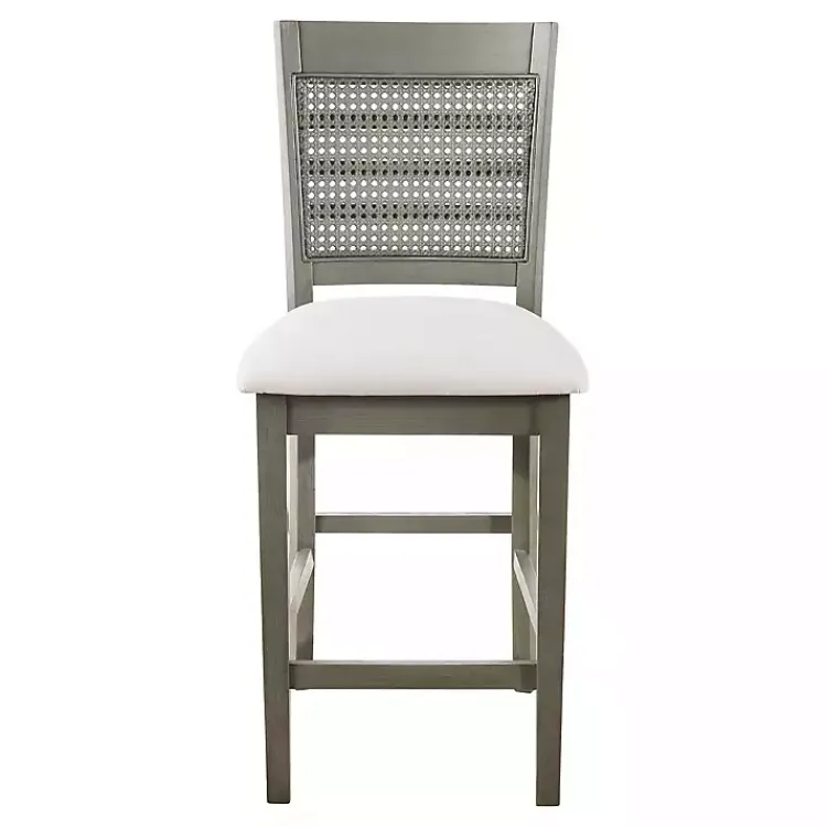 Kirklands Home Bar Stools & Counter Height Stools|Gray Wilbur Cane Back Counter Stools, Set of 2