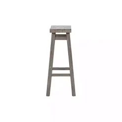 Kirklands Home Bar Stools & Counter Height Stools|Wire Brush Saddle Bar Stools, Set of 2 Gray