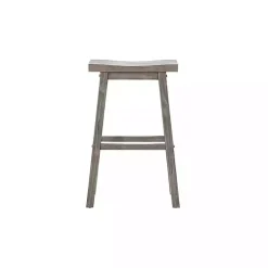 Kirklands Home Bar Stools & Counter Height Stools|Wire Brush Saddle Bar Stools, Set of 2 Gray