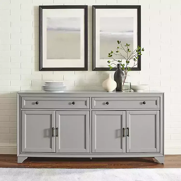Kirklands Home Cabinets & Sideboards|Wood 4-Door Sideboard Cabinet Gray