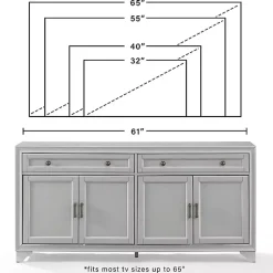 Kirklands Home Cabinets & Sideboards|Wood 4-Door Sideboard Cabinet Gray