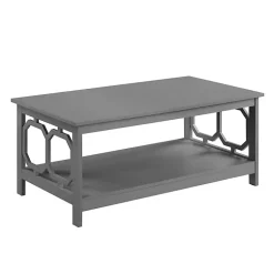 Kirklands Home Coffee Tables|Wood Geometric Sides Coffee Table Gray