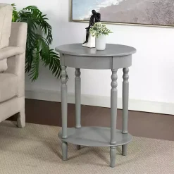 Kirklands Home Accent & End Tables|Wood Oval Emily Accent Table Gray