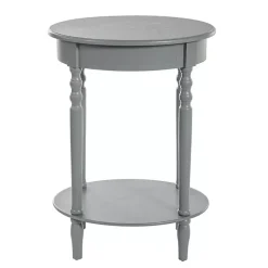 Kirklands Home Accent & End Tables|Wood Oval Emily Accent Table Gray