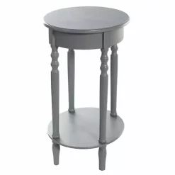 Kirklands Home Accent & End Tables|Wood Oval Emily Accent Table Gray