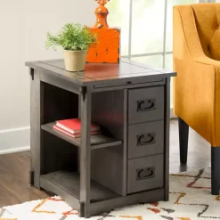 Kirklands Home Accent & End Tables|Wood Parnell Storage Accent Table Gray
