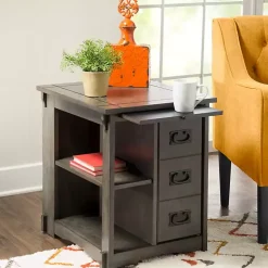 Kirklands Home Accent & End Tables|Wood Parnell Storage Accent Table Gray