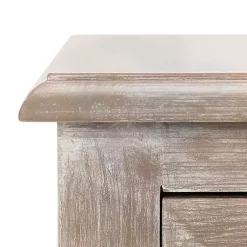 Kirklands Home Accent & End Tables|Wood Side Table with Baskets Gray