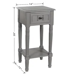 Kirklands Home Accent & End Tables|Wood Square Hampton Accent Table Gray
