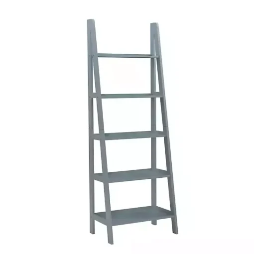 Kirklands Home Bookshelves|Wood 5-Tier Ladder Bookshelf Gray