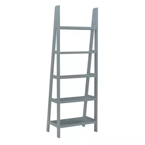 Kirklands Home Bookshelves|Wood 5-Tier Ladder Bookshelf Gray