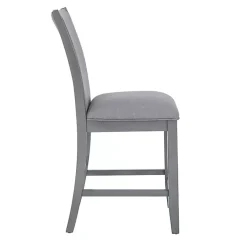 Kirklands Home Bar Stools & Counter Height Stools|Wood Upholstered Counter Stools, Set of 2 Gray